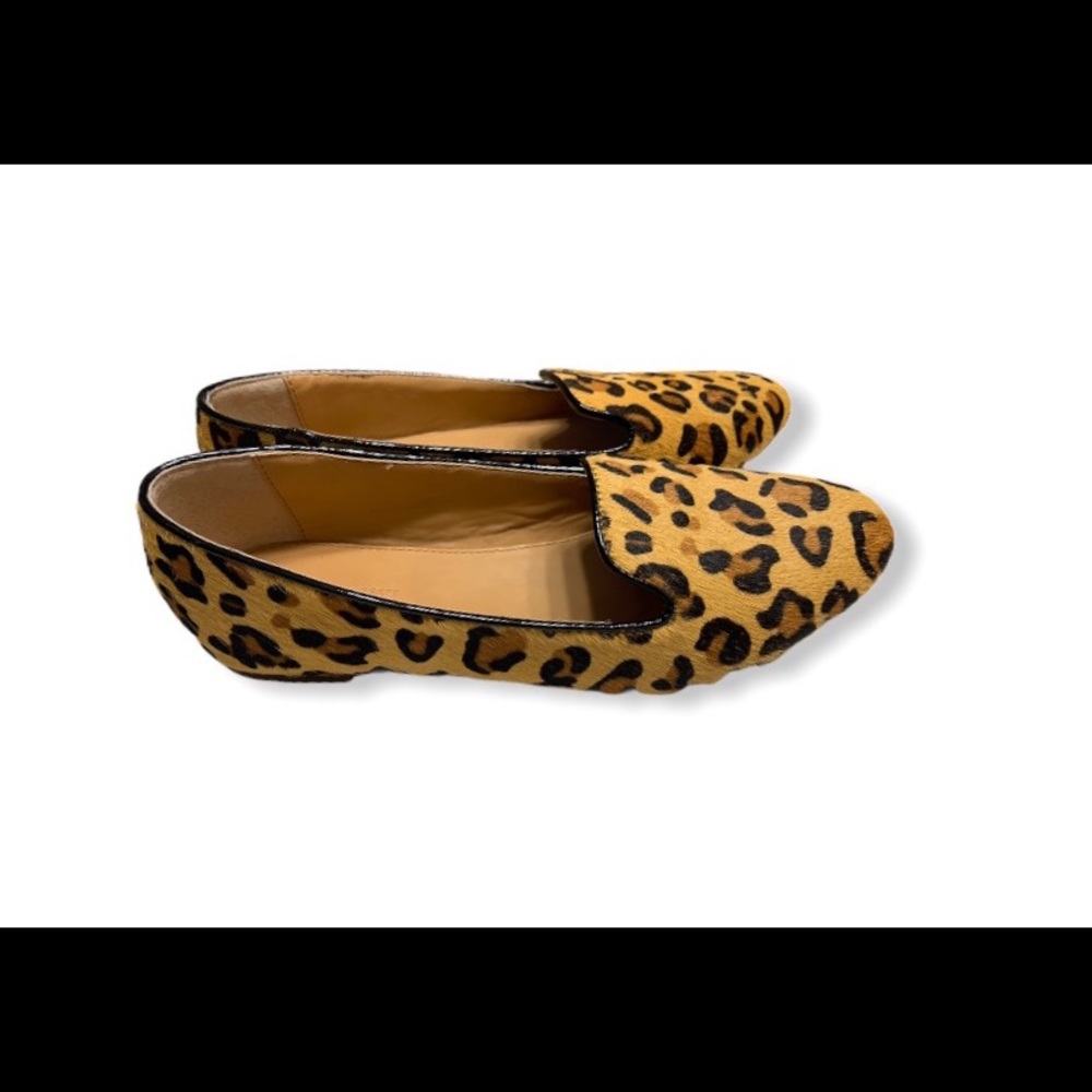 J Crew Faux Fur Cheetah Flats Size 7 EUC - Picture 3 of 4